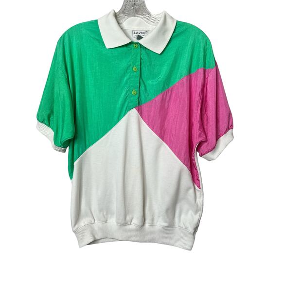 Lavon by Cheerful Corp Tops - Lavon by Cheerful Corp Vintage Color Block 80's 90's Polo Shirt